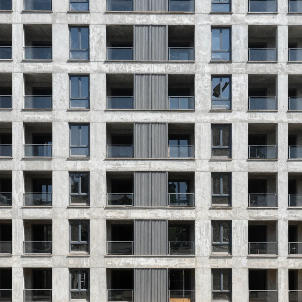 Finished residential building facade with precise window and cladding detail, natural daylight, architectural editorial